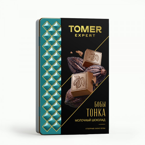 №1 Фабрика Томер металлический бокс Молочный шоколад БОБЫ ТОНКА , 90г в Волгодонске